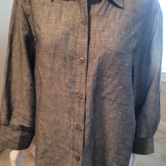 Linen Grey Ladies Shirt - Picture 5 of 5